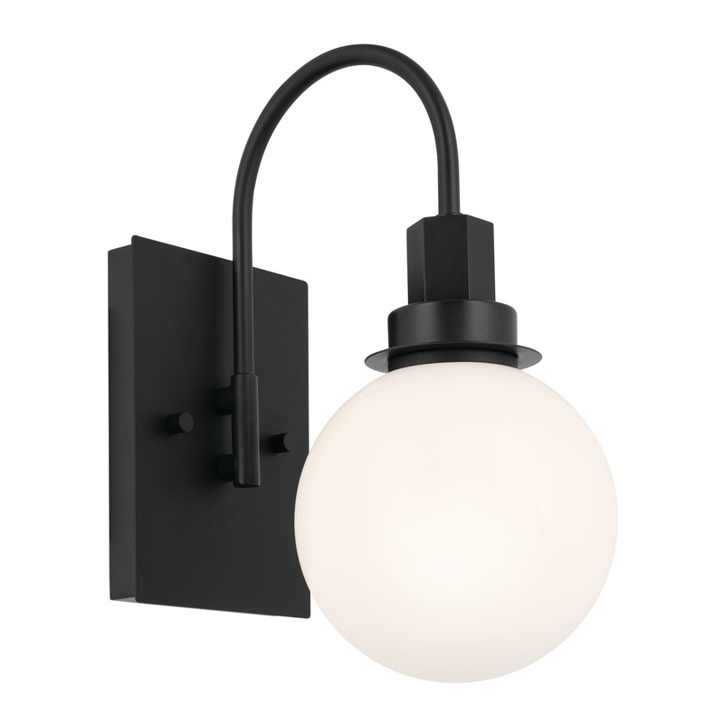 Kichler 55149BK Hex One Light Wall Sconce, Black