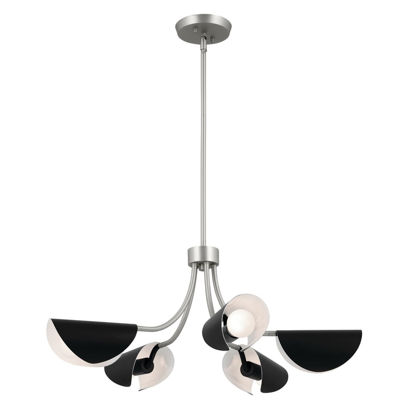 Kichler 52558SN Arcus Five Light Chandelier/Semi Flush, Satin Nickel
