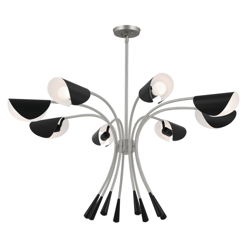 Kichler 52560SN Arcus Eight Light Chandelier, Satin Nickel