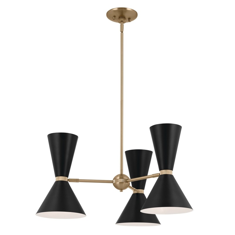 Kichler 52565CPZBK Phix Six Light Chandelier, Champagne Bronze