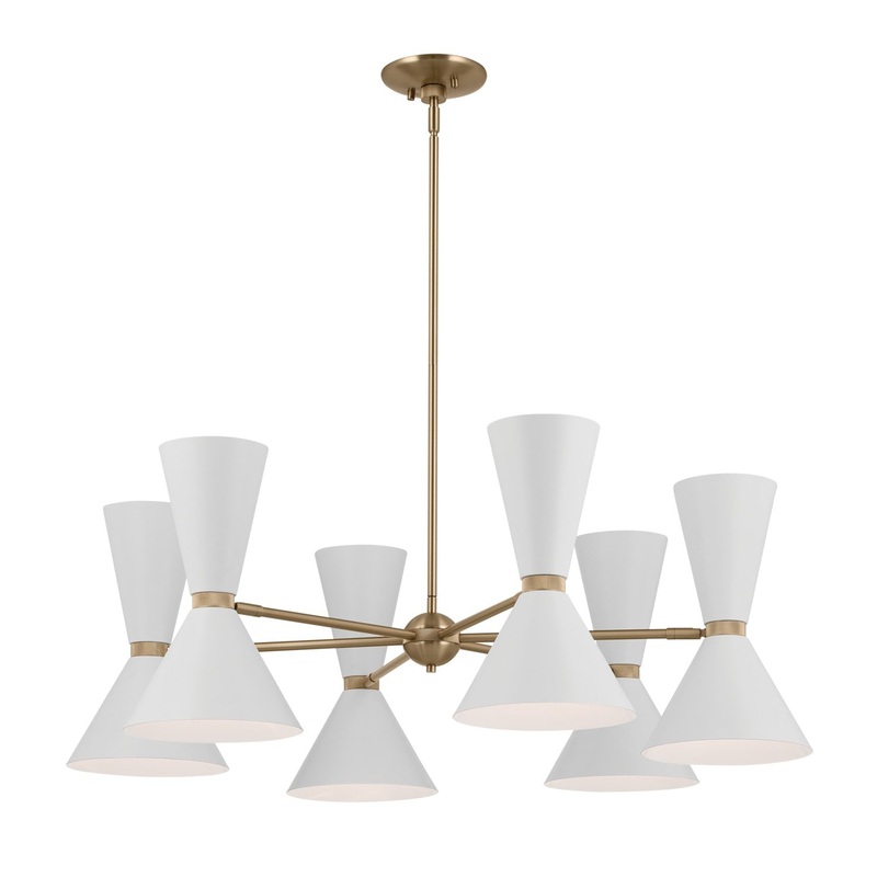 Kichler 52566CPZWH Phix 12 Light Chandelier, Champagne Bronze