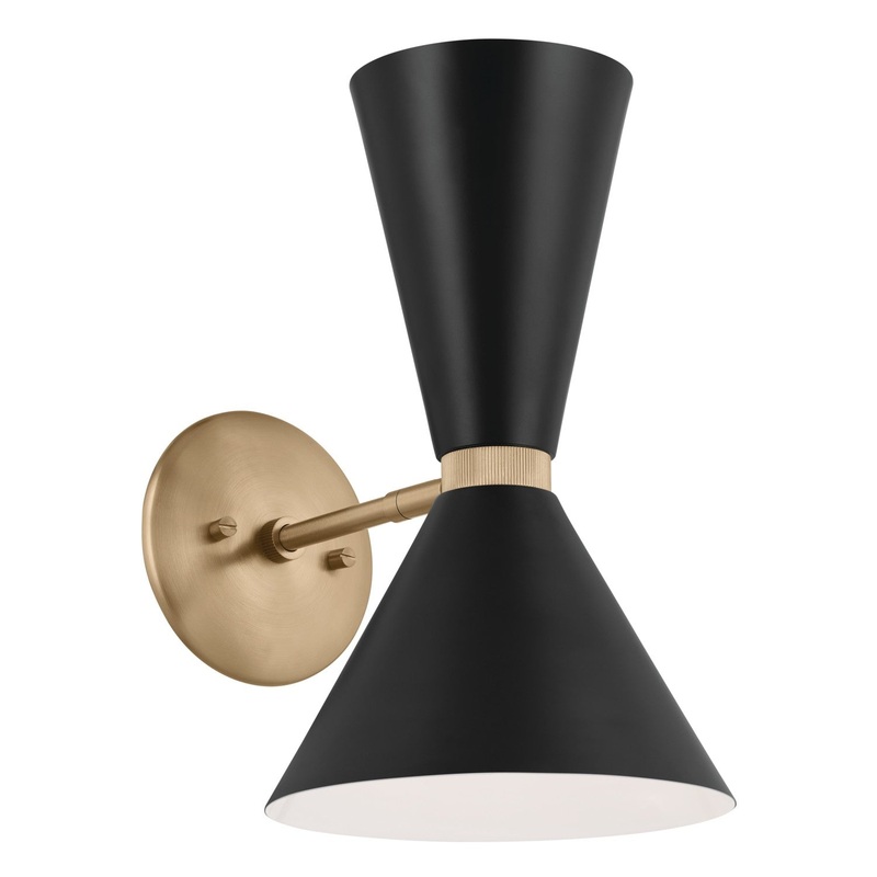 Kichler 52570CPZBK Phix Two Light Wall Sconce, Champagne Bronze