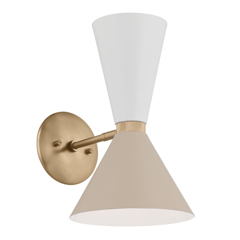 Kichler 52570CPZGRG Phix Two Light Wall Sconce, Champagne Bronze