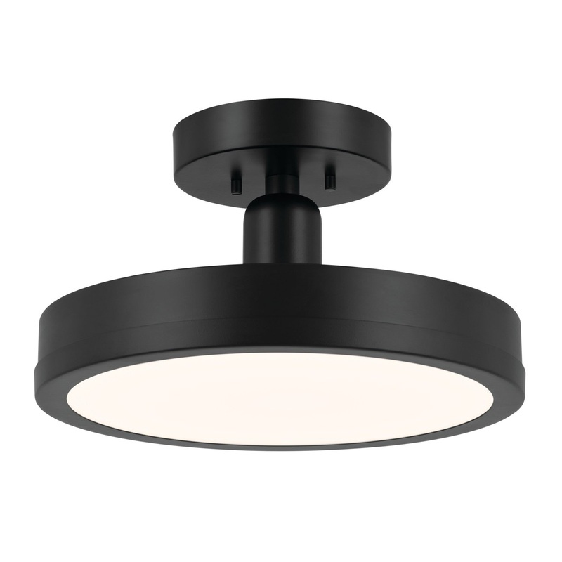 Kichler 52589BK Riu LED Semi Flush Mount, Black