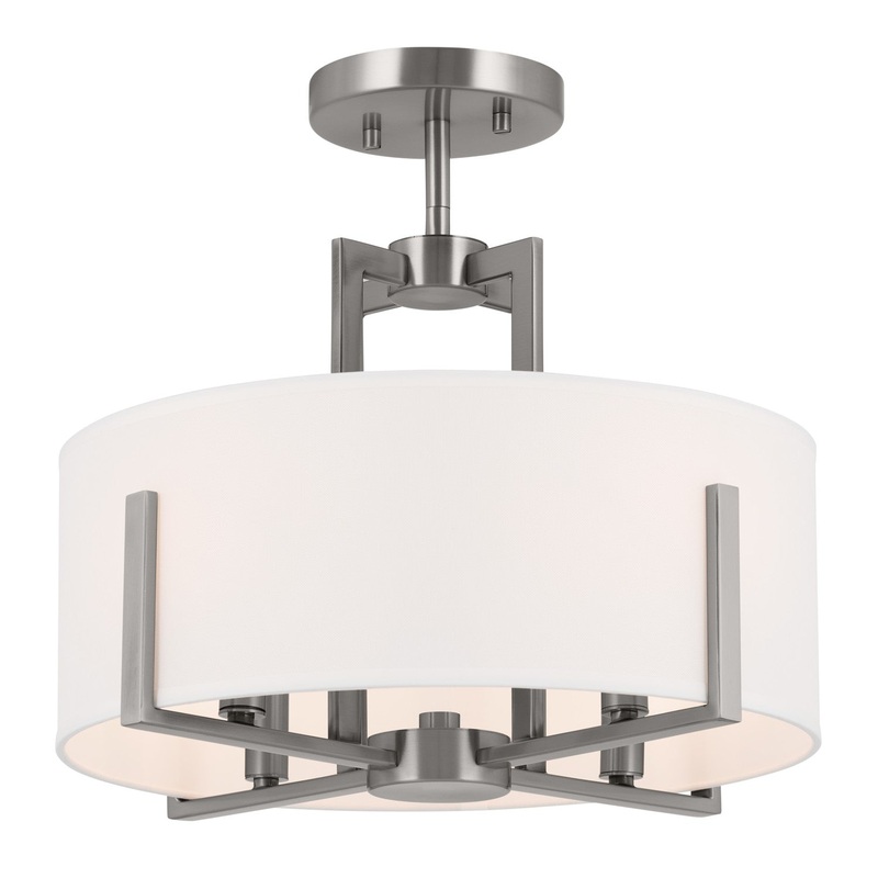 Kichler 52591CLP Malen Four Light Semi Flush Mount, Classic Pewter