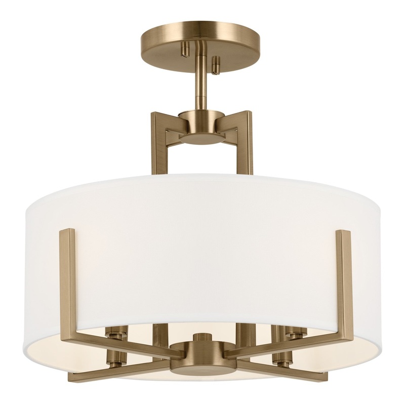 Kichler 52591CPZ Malen Four Light Semi Flush Mount, Champagne Bronze