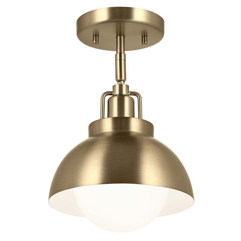 Kichler 52601CPZ Niva One Light Semi Flush Mount, Champagne Bronze