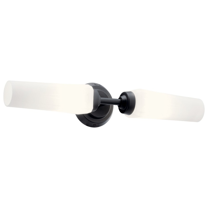 Kichler 55074BK Truby Two Light Wall Sconce, Black