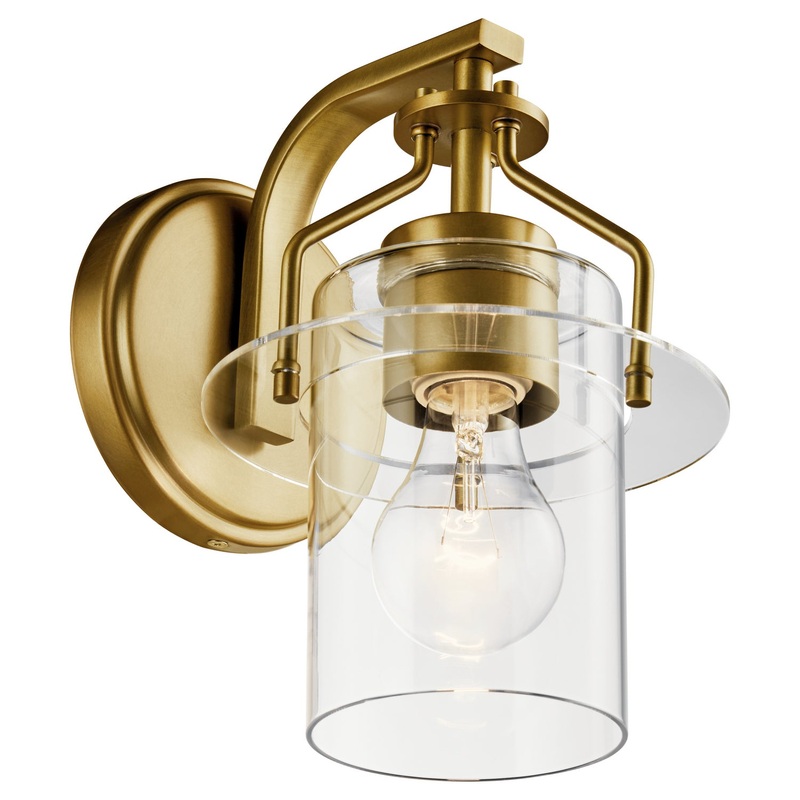 Kichler 55077NBR Everett One Light Wall Sconce, Brushed Brass