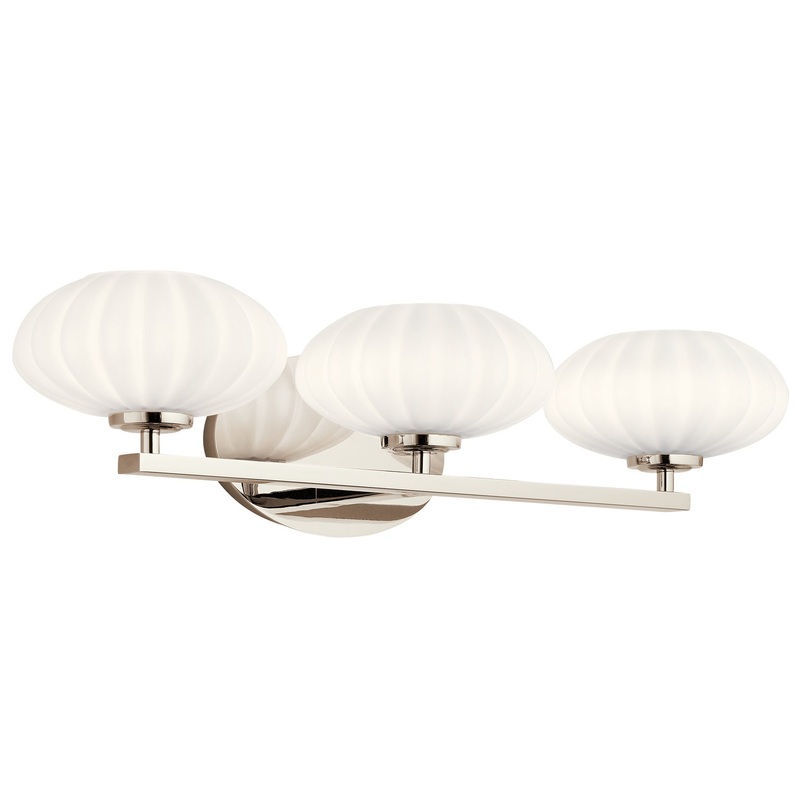 Kichler 55025PN Pim Three Light Bath, Polished Nickel (Discontinued)
