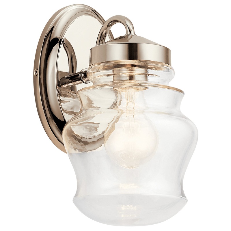 Kichler 55037PN Janiel One Light Wall Sconce, Polished Nickel (Discontinued)