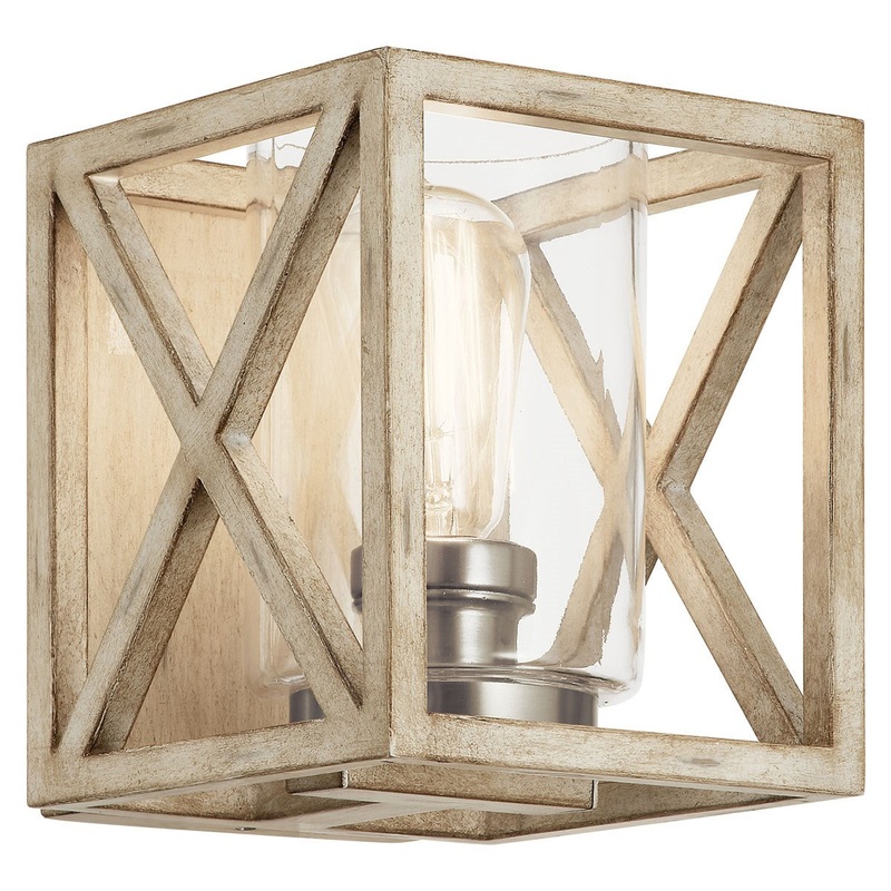 Kichler 55063DAW Moorgate One Light Wall Sconce, Distressed Antique White