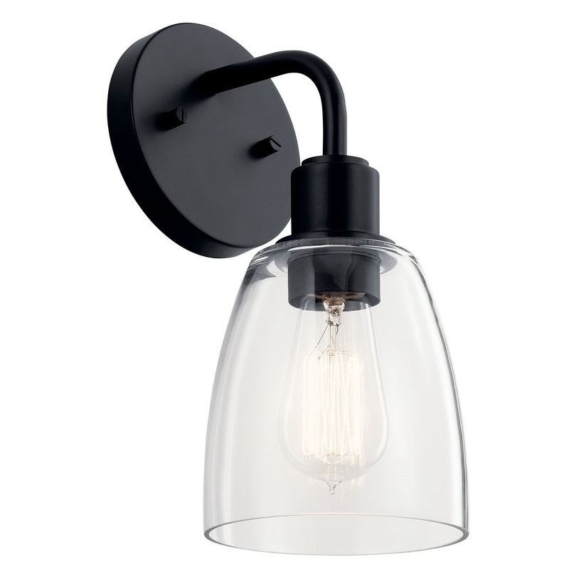 Kichler 55100BK Meller One Light Wall Sconce, Black