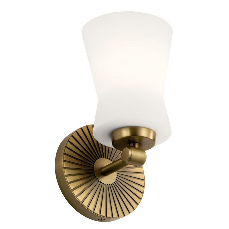 Kichler 55115BNB Brianne One Light Wall Sconce, Brushed Natural Brass