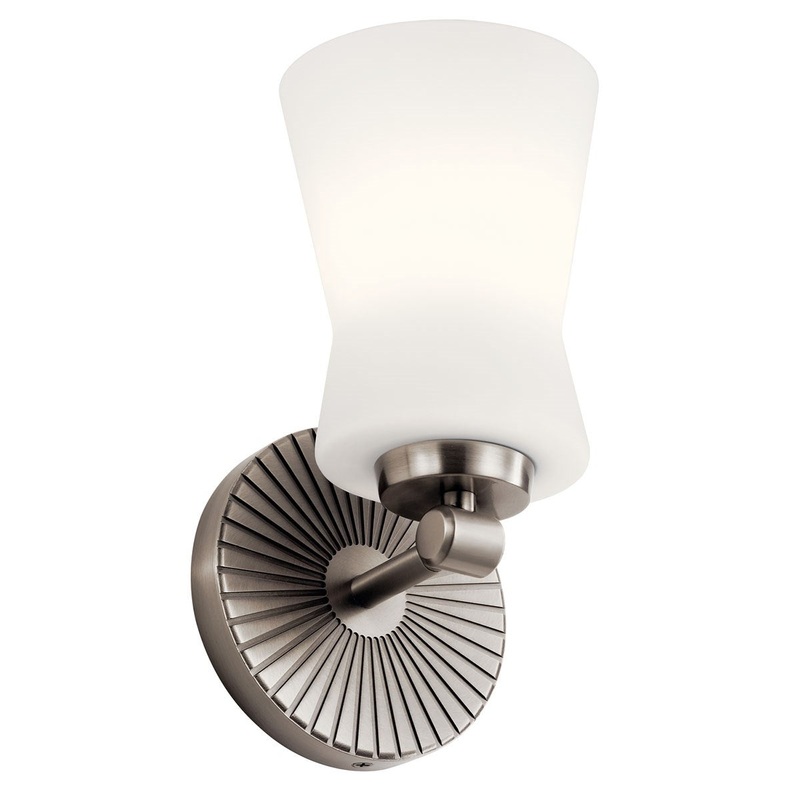 Kichler 55115CLP Brianne One Light Wall Sconce, Classic Pewter