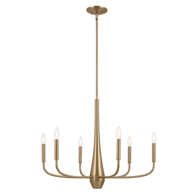 Kichler 52525CPZ Deela Six Light Chandelier, Champagne Bronze