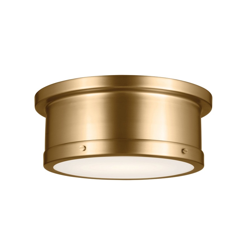 Kichler 52540BNB Serca Two Light Flush Mount, Brushed Natural Brass