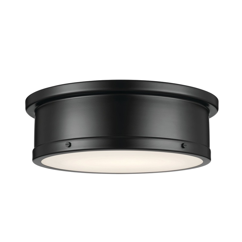 Kichler 52541BK Serca Three Light Flush Mount, Black