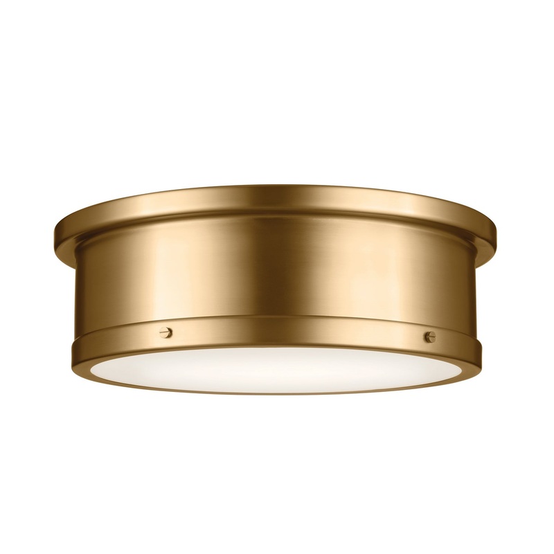 Kichler 52541BNB Serca Three Light Flush Mount, Brushed Natural Brass