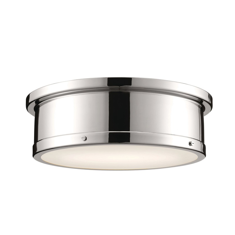 Kichler 52541PN Serca Three Light Flush Mount, Polished Nickel