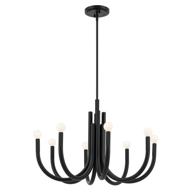 Kichler 52550BK Odensa Eight Light Chandelier, Black