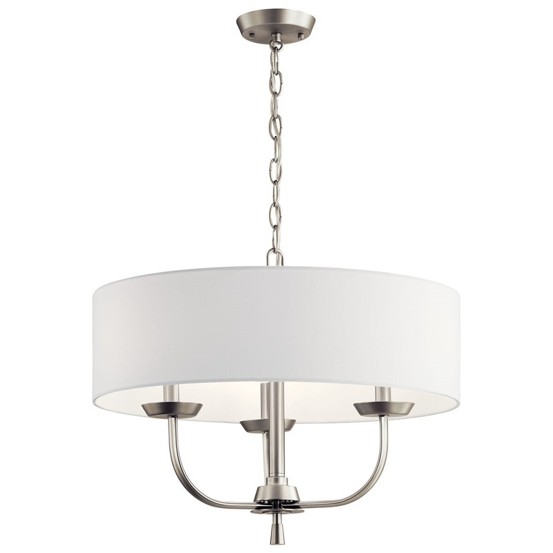 Kichler 52384NI Kennewick Three Light Chandelier, Brushed Nickel