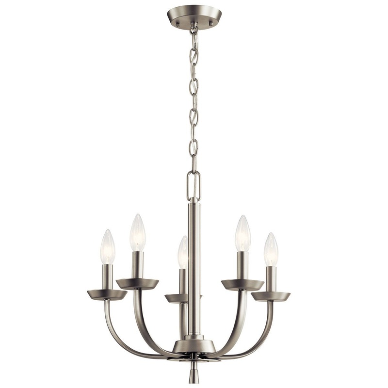 Kichler 52385NI Kennewick Five Light Chandelier, Brushed Nickel