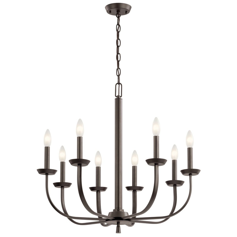 Kichler 52388OZ Kennewick Eight Light Chandelier, Olde Bronze