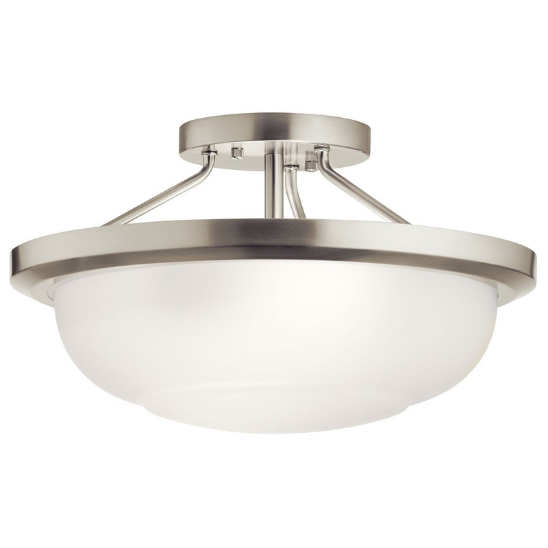 Kichler 52396NI Ritson Two Light Semi Flush Mount, Brushed Nickel (Discontinued)