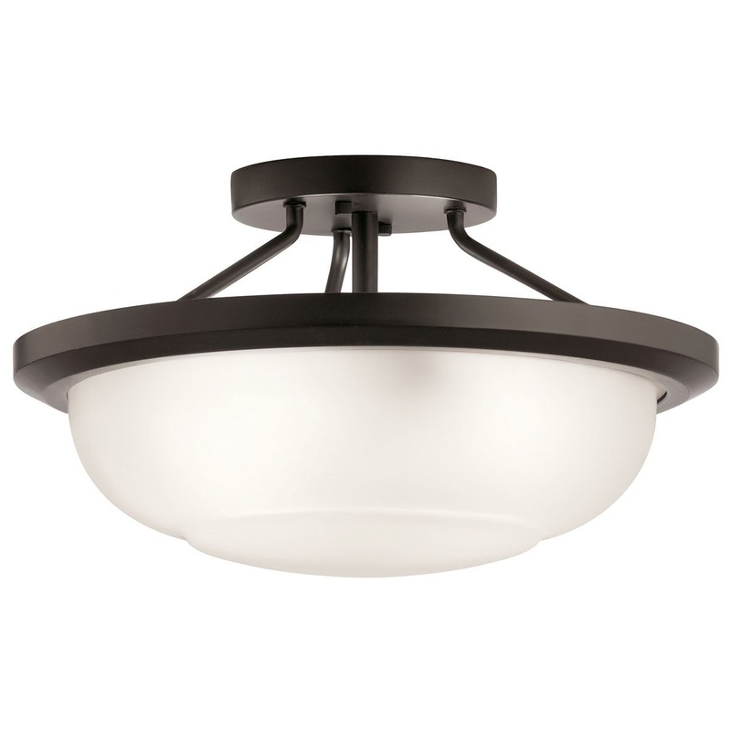 Kichler 52396OZ Ritson Two Light Semi Flush Mount, Olde Bronze (Discontinued)