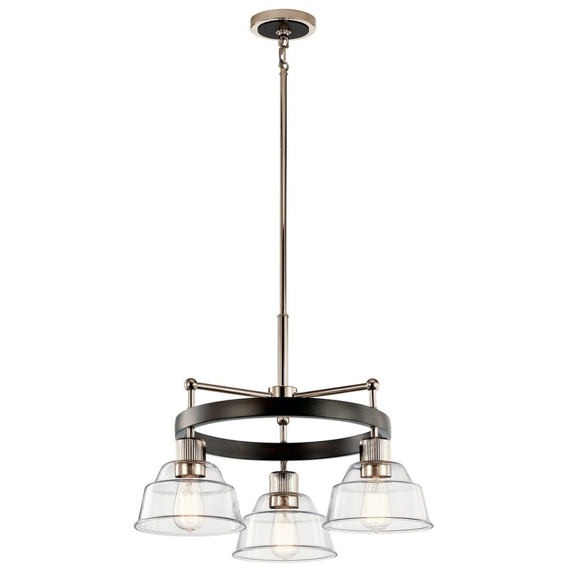 Kichler 52402PN Eastmont Three Light Chandelier, Polished Nickel
