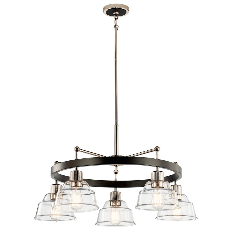 Kichler 52403PN Eastmont Five Light Chandelier, Polished Nickel