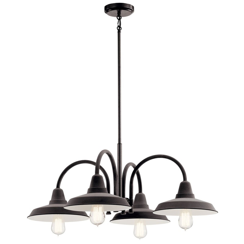 Kichler 52407WZC Marrus Four Light Chandelier, Weathered Zinc