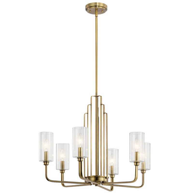 Kichler 52411BNB Kimrose Six Light Chandelier, Brushed Natural Brass