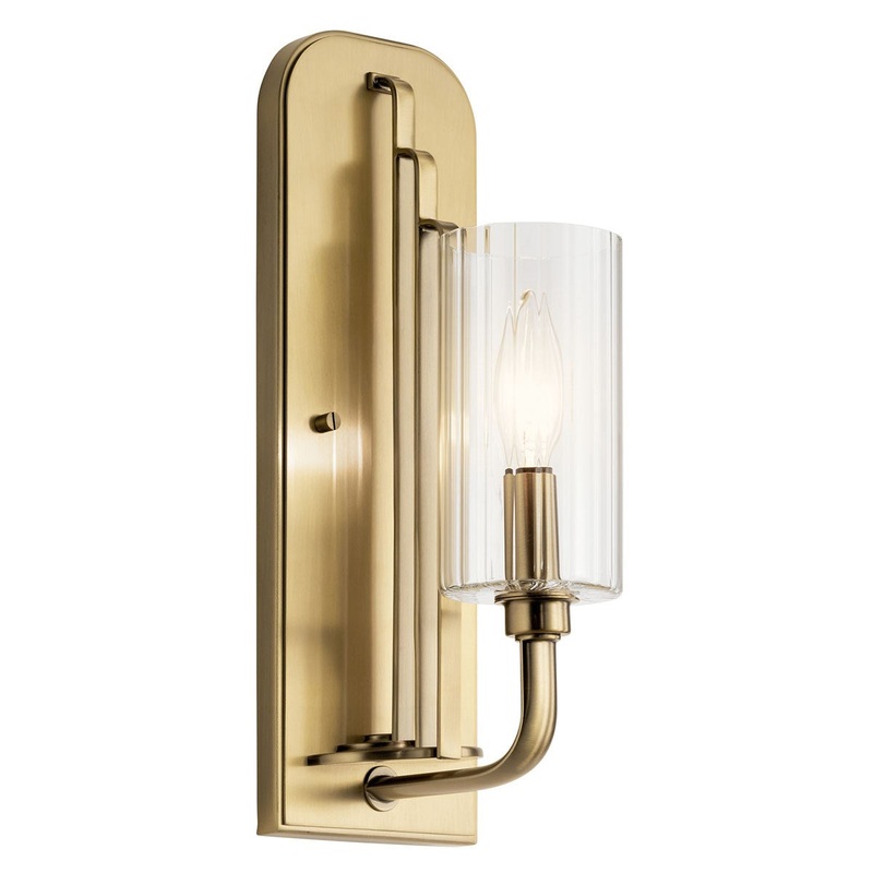 Kichler 52415BNB Kimrose One Light Wall Sconce, Brushed Natural Brass
