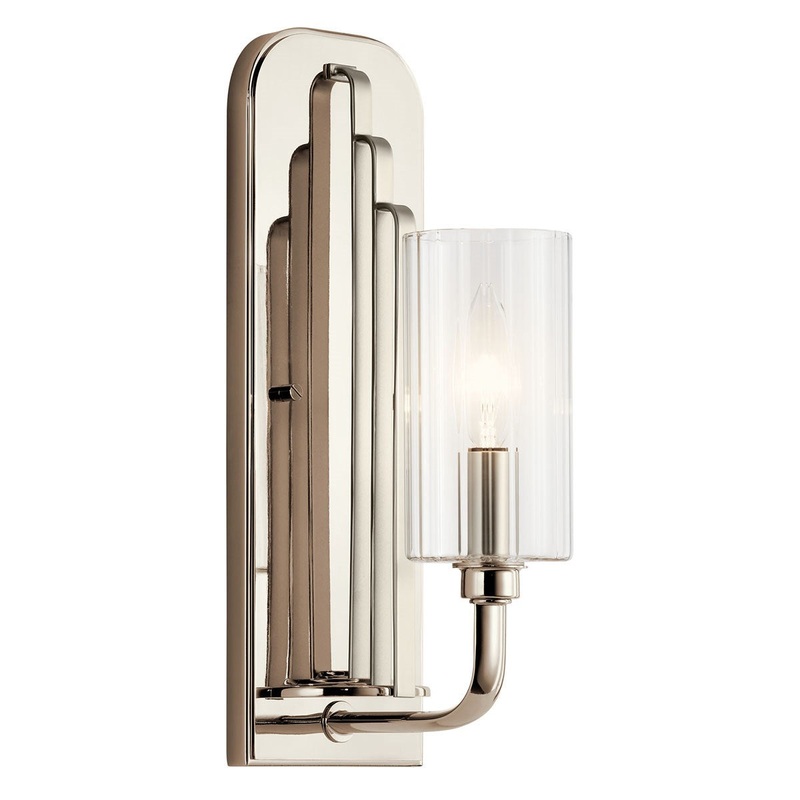Kichler 52415PN Kimrose One Light Wall Sconce, Polished Nickel