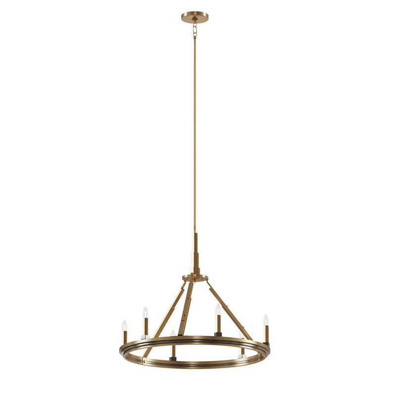 Kichler 52420BNB Emmala Six Light Chandelier, Brushed Natural Brass