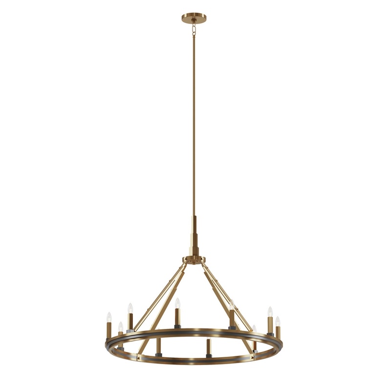 Kichler 52421BNB Emmala Ten Light Chandelier, Brushed Natural Brass