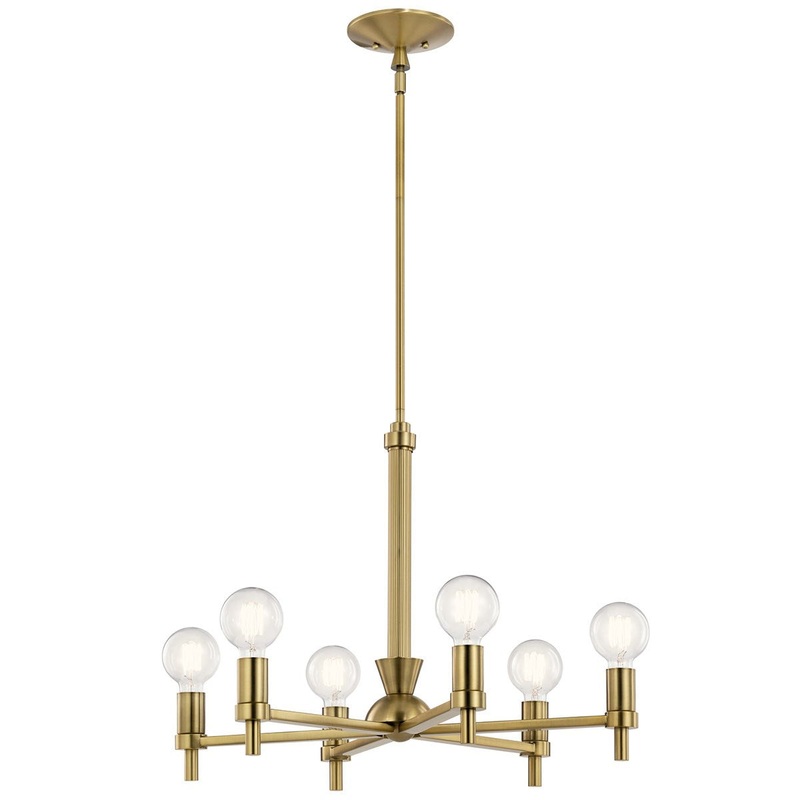 Kichler 52424BNB Torvee Six Light Chandelier, Brushed Natural Brass
