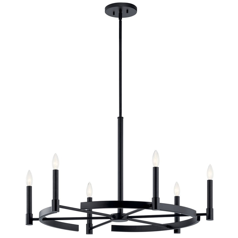 Kichler 52427BK Tolani Six Light Chandelier, Black