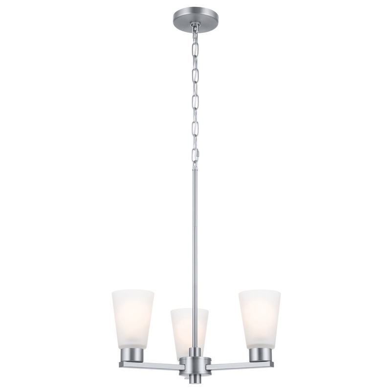 Kichler 52435NI Stamos Three Light Chandelier, Brushed Nickel