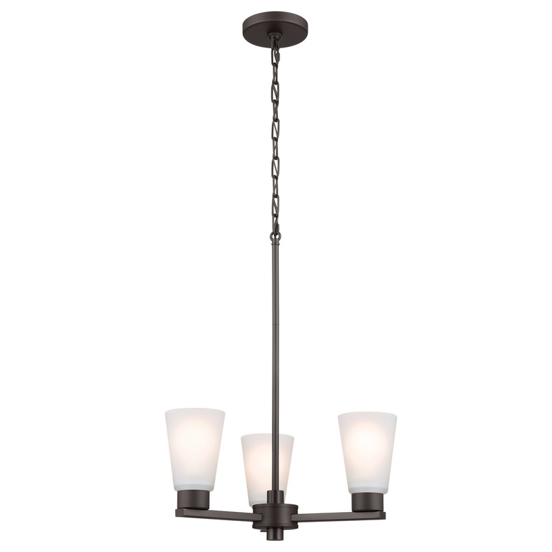 Kichler 52435OZ Stamos Three Light Chandelier, Olde Bronze
