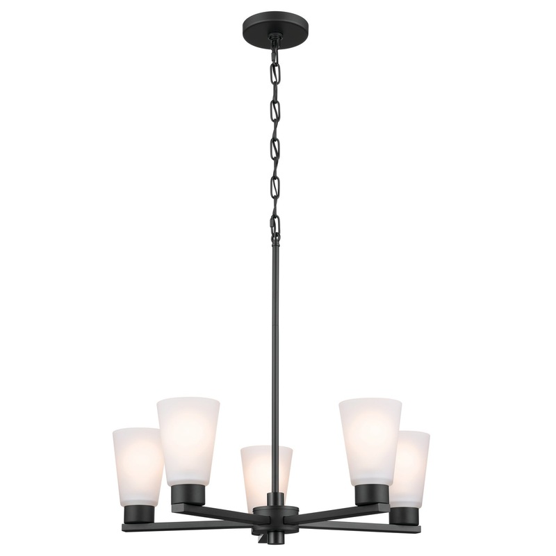 Kichler 52436BK Stamos Five Light Chandelier, Black