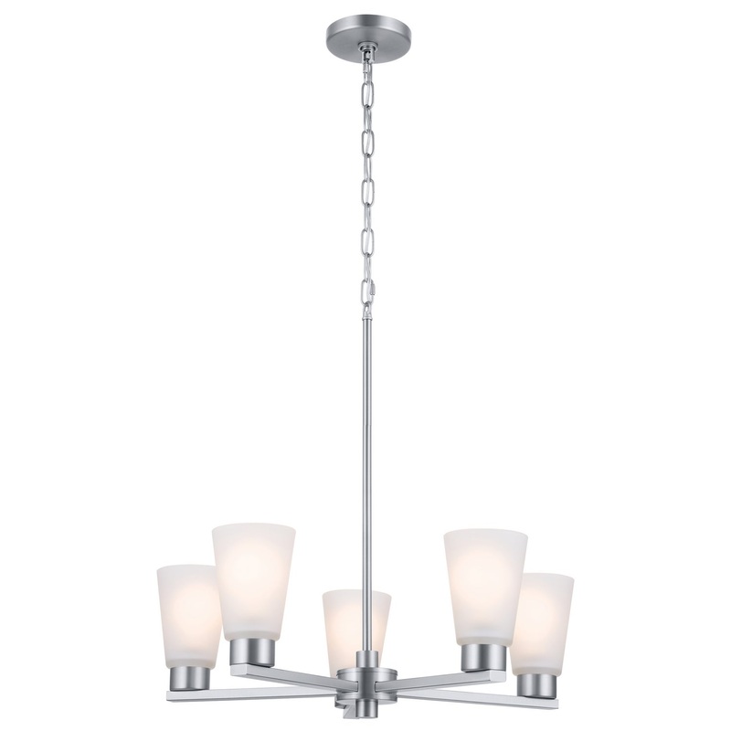 Kichler 52436NI Stamos Five Light Chandelier, Brushed Nickel