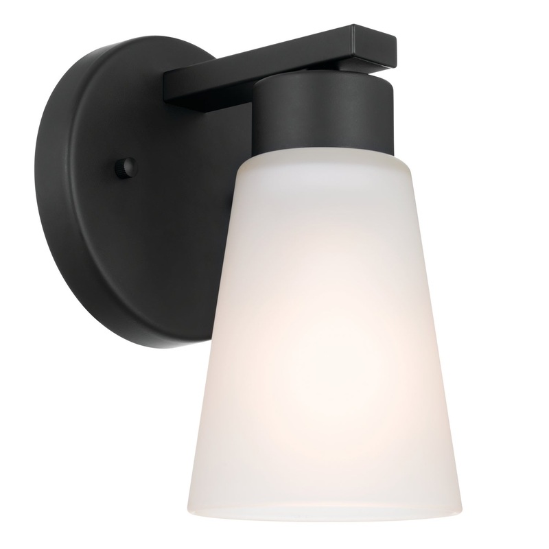 Kichler 52437BK Stamos One Light Wall Sconce, Black