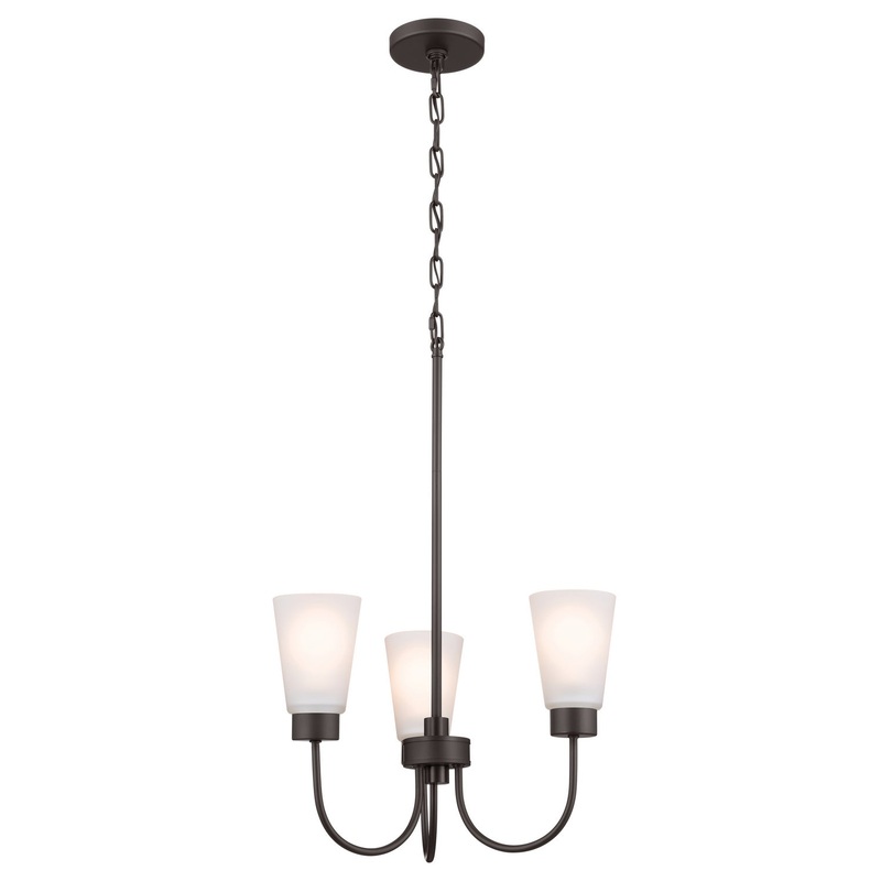Kichler 52442OZ Erma Three Light Chandelier, Olde Bronze