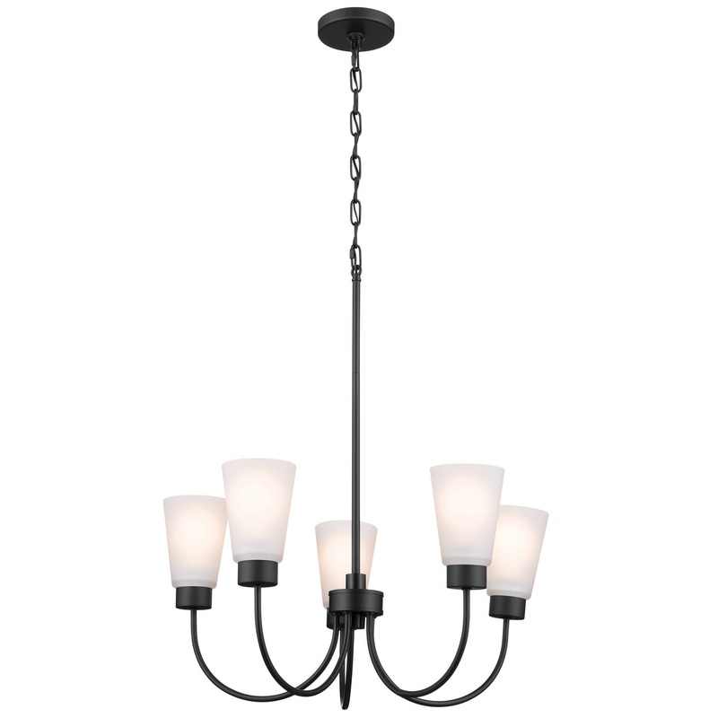Kichler 52443BK Erma Five Light Chandelier, Black