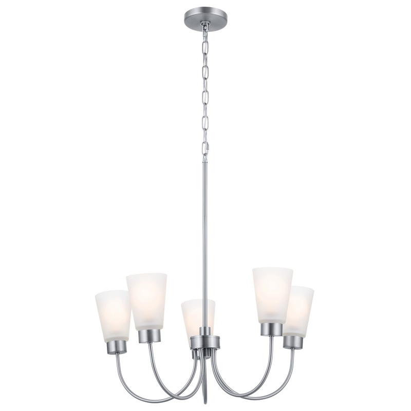 Kichler 52443NI Erma Five Light Chandelier, Brushed Nickel