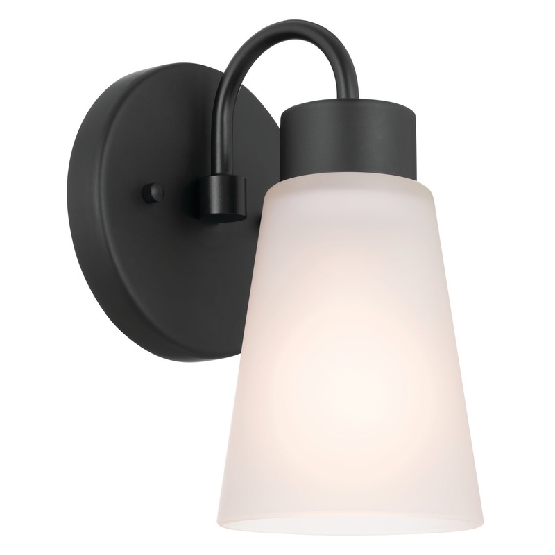 Kichler 52445BK Erma One Light Wall Sconce, Black