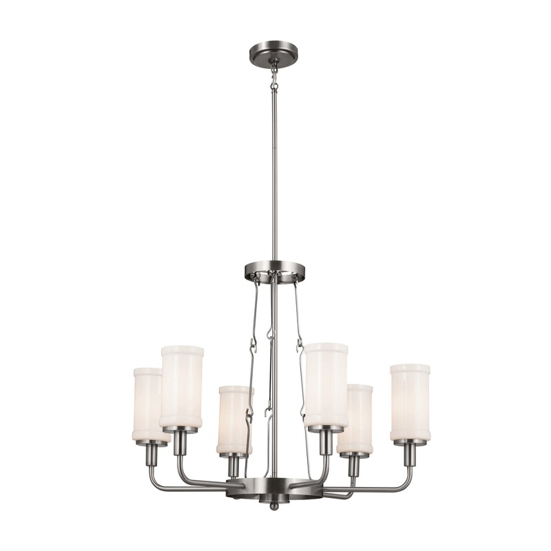 Kichler 52451CLP Vetivene Six Light Chandelier, Classic Pewter